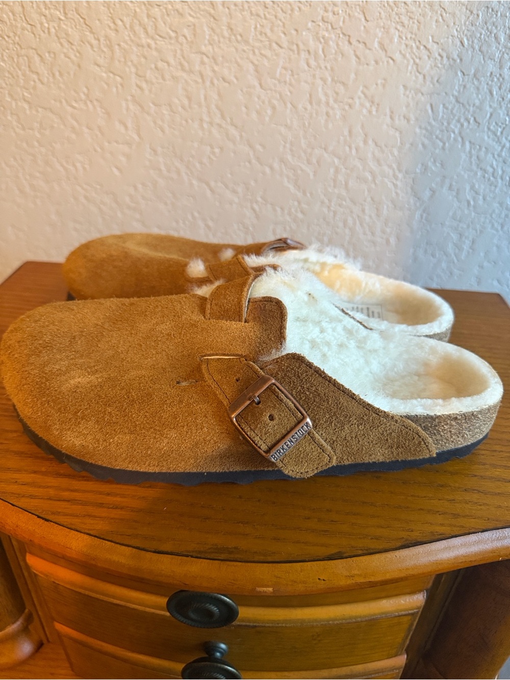 Birkenstock Brown Suede Shearling-Lined Slip-On Clog